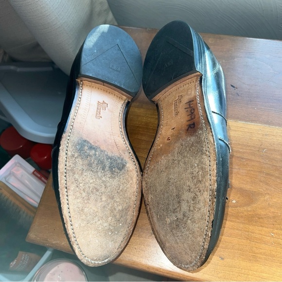 Men's Allen Edmonds Newport Black Leather Tassel Dress Loafers Shoes sz US 8.5E - Picture 9 of 12